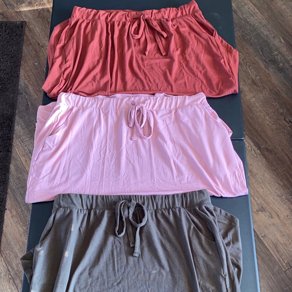 #Z330- NWOT Zenana Drawstring Skirts Bundle - Burnt Orange, Olive, Mauve-2X/3X